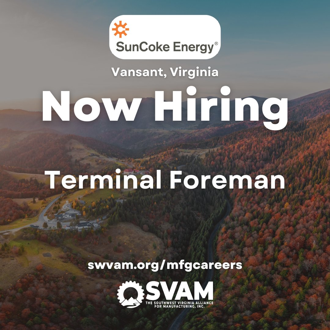 SWVAMfg's tweet image. 🏭 Suncoke Energy in Vansant, VA is hiring! Explore job opportunities now: ow.ly/yuBU50QwLy0
 #VansantVA #JobOpportunity

(Note: This post was created by SVAM and isn't an official post from Suncoke Energy.)