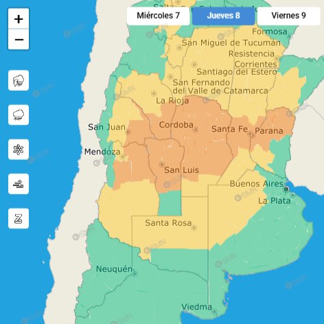 ALERTA AMARILLO Y NARANJA: TORMENTA Y VIENTO
Fecha de emisión: 07/01/2026 17:32h
smn.gob.ar/alertas