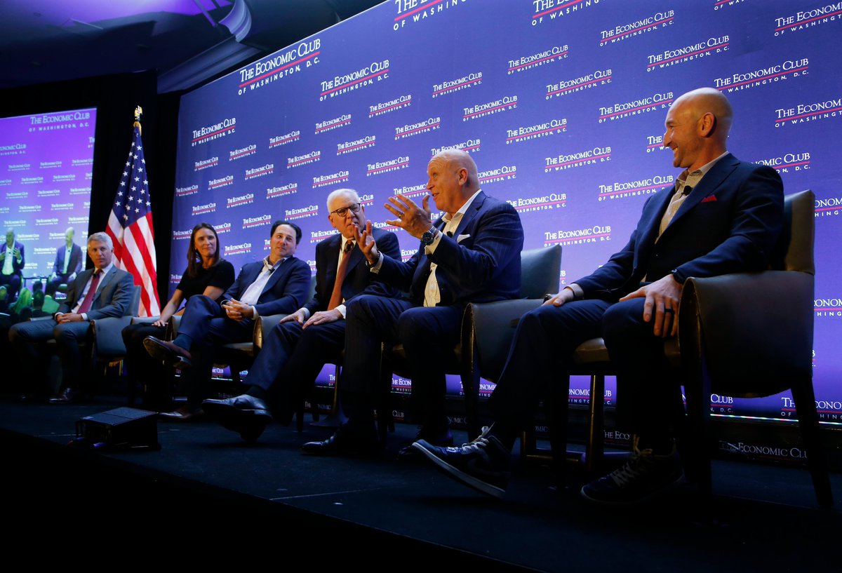 TheEconomicClub's tweet photo. Yesterday, #EconClubDC Chairman @DM_Rubenstein, Chairman, CEO, and Principal Owner of the @Orioles sat down w/ Michael Arougheti of @ares_management, @CalRipkenJr, Catie Griggs, @MElias, &amp; @CraigAlbernaz of the Baltimore @Orioles. 

Watch it here: https://t.co/L2pWPBaPE5 https://t.co/2co3myi15S