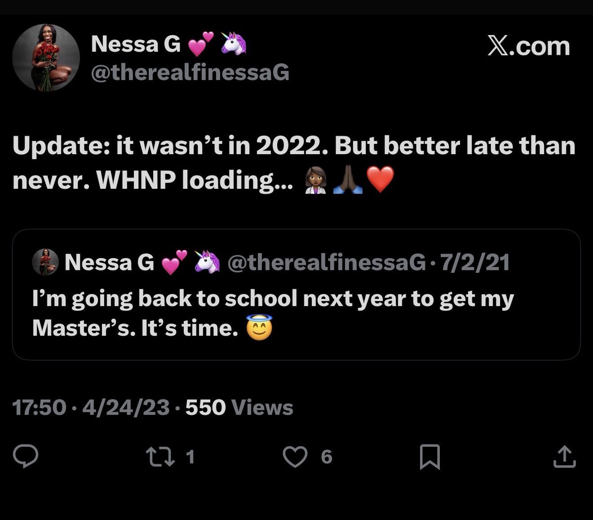 Full circle moment. 🥹✨🙏🏾 But God. Get the degree, the time will pass regardless. Forget the circumstances. Forget the doubt. Forget the fear. Start and finish no matter how long it takes.🤍