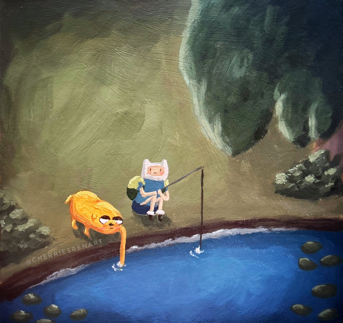 cherriesren's tweet image. redraw of my painting from 2years ago!