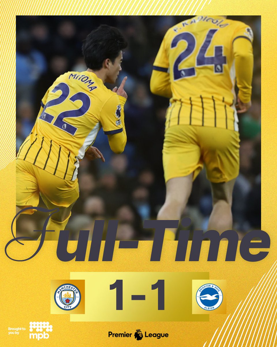 OfficialBHAFC's tweet image. It ends all square against Manchester City. 🤝