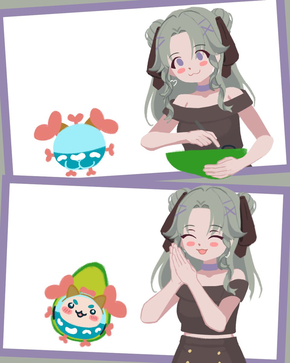 Yo! I drew these fanarts of Shoomimi and Avo, doing costumes for a Chato and Shoominion. 
#idrewmimi #avodrawto