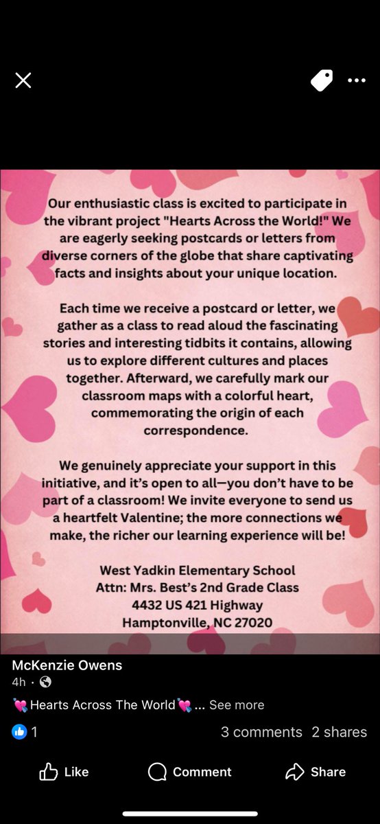 SonyaAllen's tweet photo. @TheRealRastov @TheRealRastov I need a huge favor if possible…. My little granddaughter’s class is asking for postcards from across the world. Would it be possible for you to send one? If you can’t, that’s fine but if you can, I would greatly appreciate it! 🙂 https://t.co/usBgKKDdRa