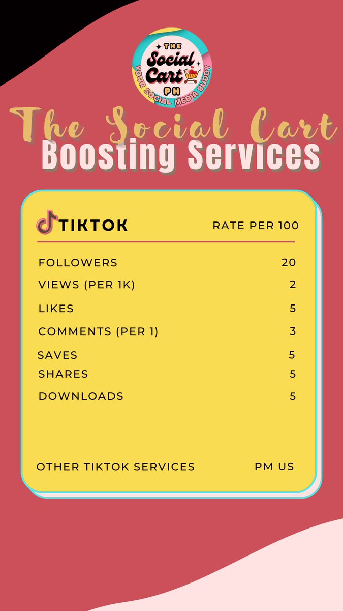 anonymouselily's tweet photo. TIKTOK BOOSTING PRICELIST!

Followers: 20 per 100
150 per 1k

for orders dm me or @thesocialcartph 

BOOSTING SINCE 2020

Proofs #SCLCRT_CertifiedSocial

tags: wtb wts buy sell buying wtt LF NFT ratszone zonauang wts lfb boost soc meds https://t.co/q4Lt1phJkE