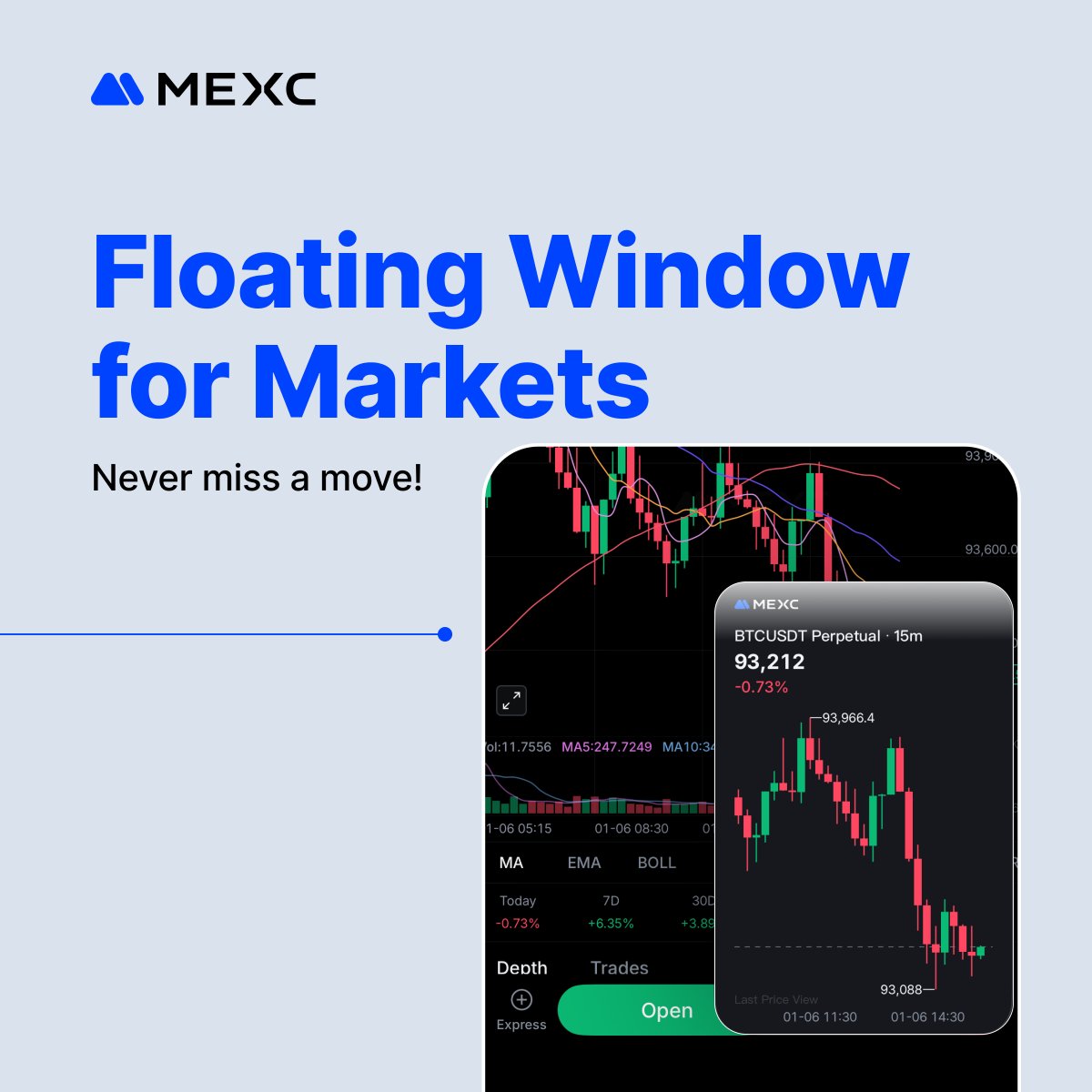 Still switching pages to check prices? With MEXC Floating Window, market  prices stay with you, while you chat, browse, or multitask. 👉 Download MEXC  App: https://t.co/9At30CFEGM