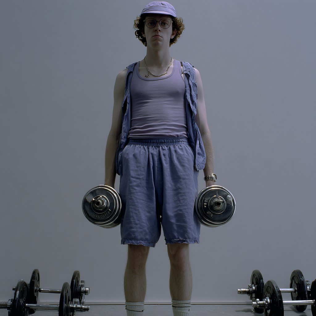 This style features a clinical, desaturated photographic aesthetic with a cool color palette and a minimalist composition, creating an unsettling and lonely atmosphere in ordinary settings.