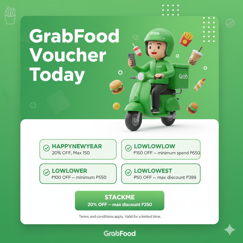 heyitsnang2's tweet photo. Get your GrabFood Vouchers Today 💚
Redeem Here: https://t.co/ajG2CheyI7
✅Limited time only!
✅Until supply last!
#GrabFoodPH #GrabFoodCode #GrabVouchers https://t.co/QIWyBZ2shk