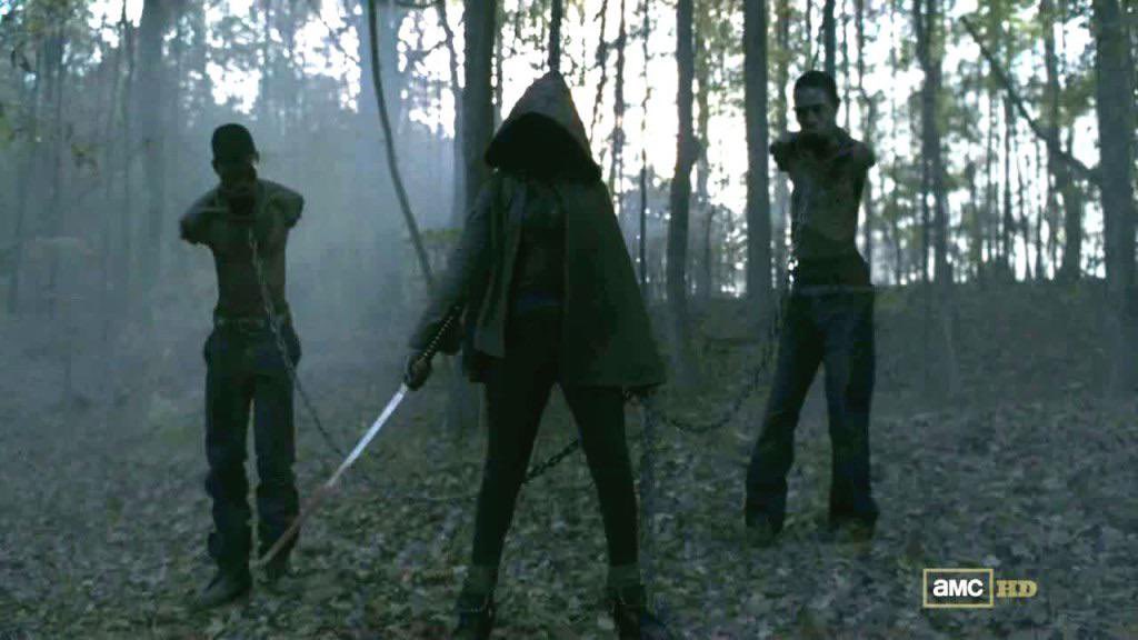 vhsbyler's tweet image. wait is it like michonne from twd bc this is oke of the coolest intros ever and i love michonne