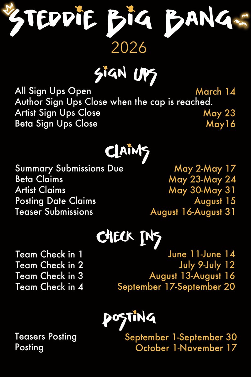 We're excited to bring you another round of the Steddie Bang this year. Please find the schedule below and keep an eye on our socials. If you would like to be emailed with sign up reminders, please enter your email below. Happy creating!
#steddie #strangerthings
