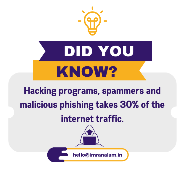 ErIMRANALAM's tweet photo. ✨ Hacking programs, spammers, and phishing take up 30% of global internet traffic. 📉 While you browse, bots are silently attacking servers in the background. The web is much noisier (and more dangerous) than it looks.

#InternetSafety #WebSecurity #DataPrivacy #imranalam_in https://t.co/py92Dg3vm4