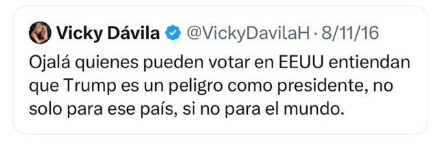 MarioRobertoP's tweet image. ¿Por qué borraste hoy este tuit sobre @realDonaldTrump, @VickyDavilaH?