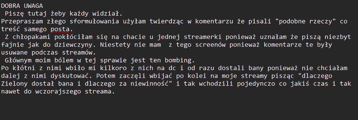 Podobno chodzi również jakaś lista z nickami ale nie ja jestem jej twórcą więc proszę osobę która ją rozsyła o zaprzestanie.