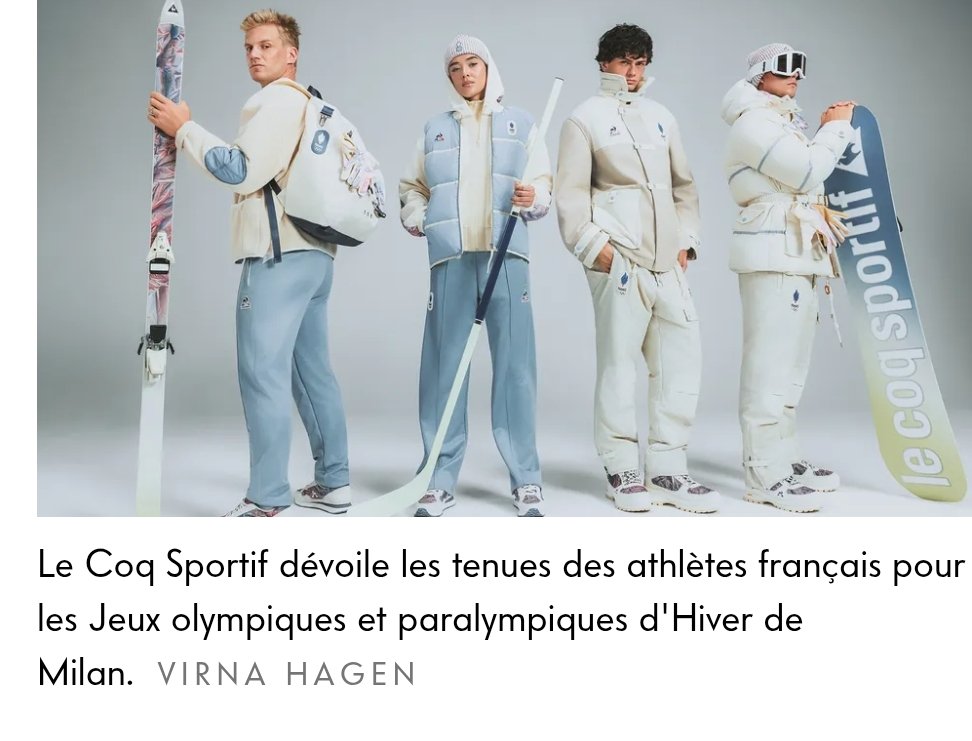 Die neuen Outfits für die Winter Olympische Spiele 2026
Le coq sportif bekleidet die französischen Athleten 🇫🇷