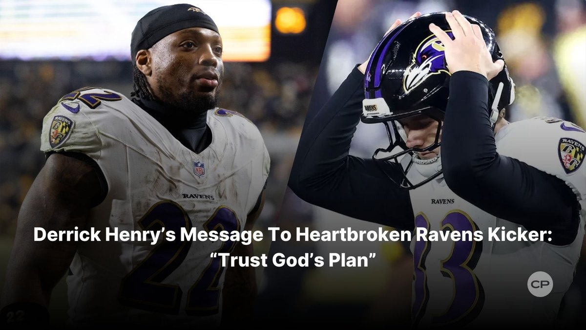 ChristianPost's tweet image. Rookie Ravens kicker Tyler Loop missed a playoff‑clinching kick. Derrick Henry’s response? Grieve it, learn from it, and then trust that God’s plan for your life is bigger than one heartbreaking moment on the field.  
#DerrickHenry #TylerLoop #Ravens
🔗 dlvr.it/TQCrbl