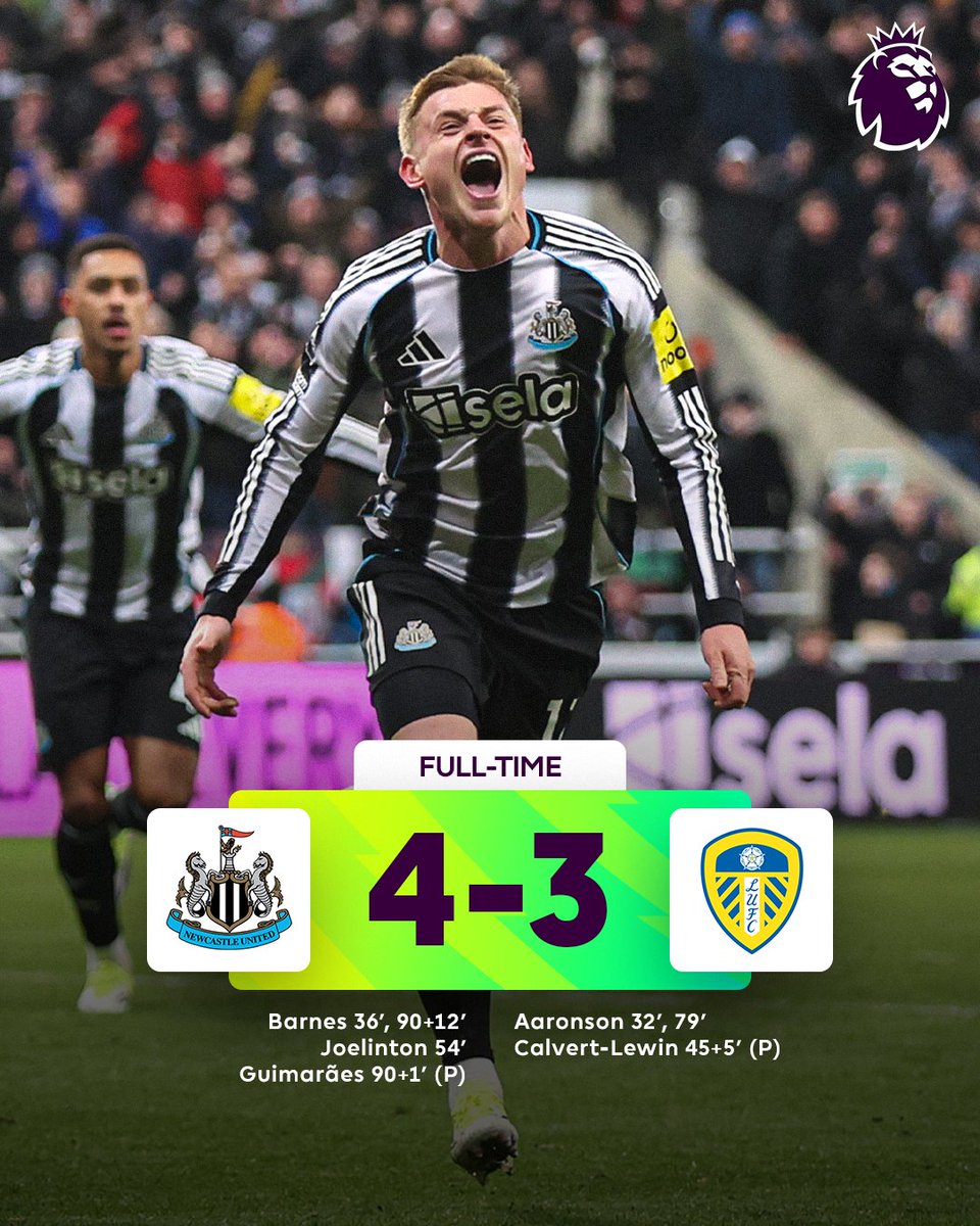 PLinUSA's tweet photo. LATEST MATCH WINNER IN PL HISTORY 😱

Harvey Barnes nets at 101m 48s to secure the win for Newcastle! https://t.co/VN8GFNnsna