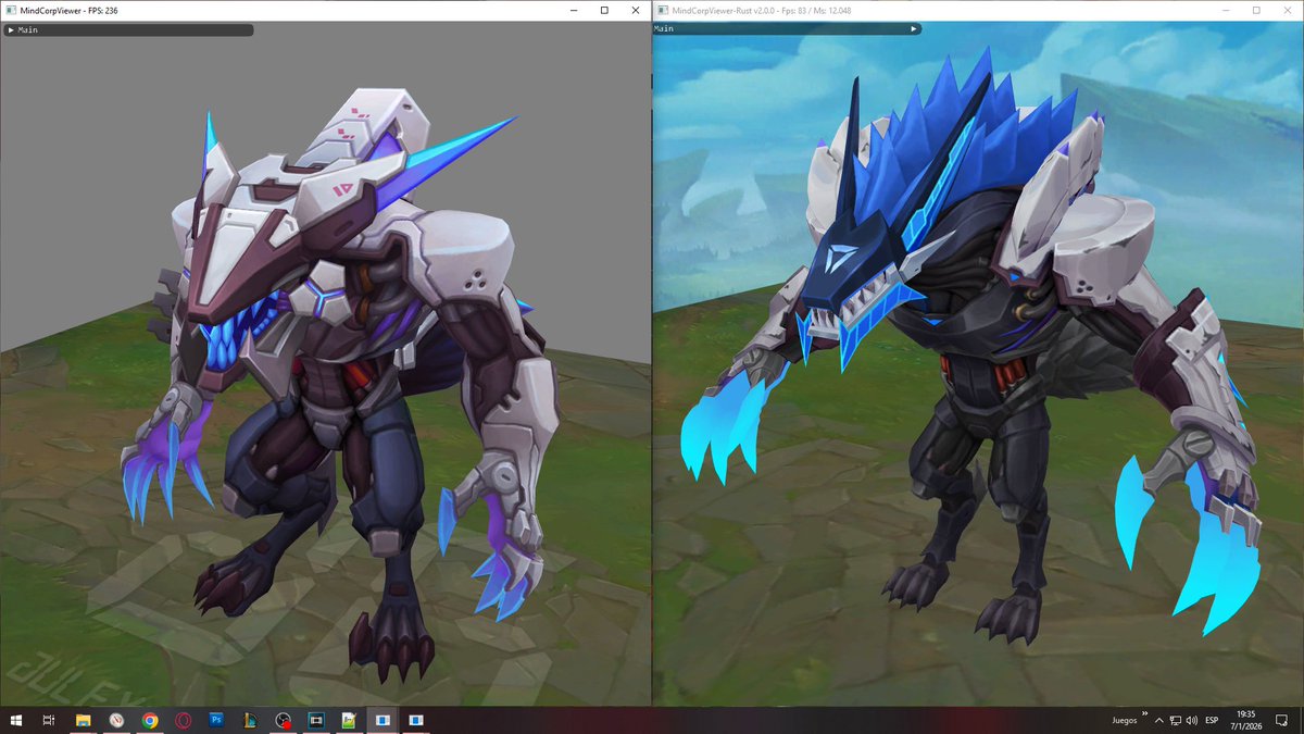 Julex_Gameplays's tweet photo. PROJECT: Warwick model comparison

LoL Epic Skin vs TFT Unbound Legend https://t.co/WWppN3VG4C