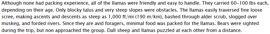 __jhm's tweet photo. "Llama-Supported Geologic Fieldwork in Brooks Range, Alaska", 1985 https://t.co/BWqofEDXNG https://t.co/egS5A3Y5wi