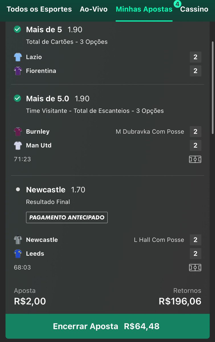 felipe_dlss's tweet photo. @APalpites Não confiei no Newcastle mas deu pra garantir o troco pra amanhã https://t.co/CBH9kXnxaM