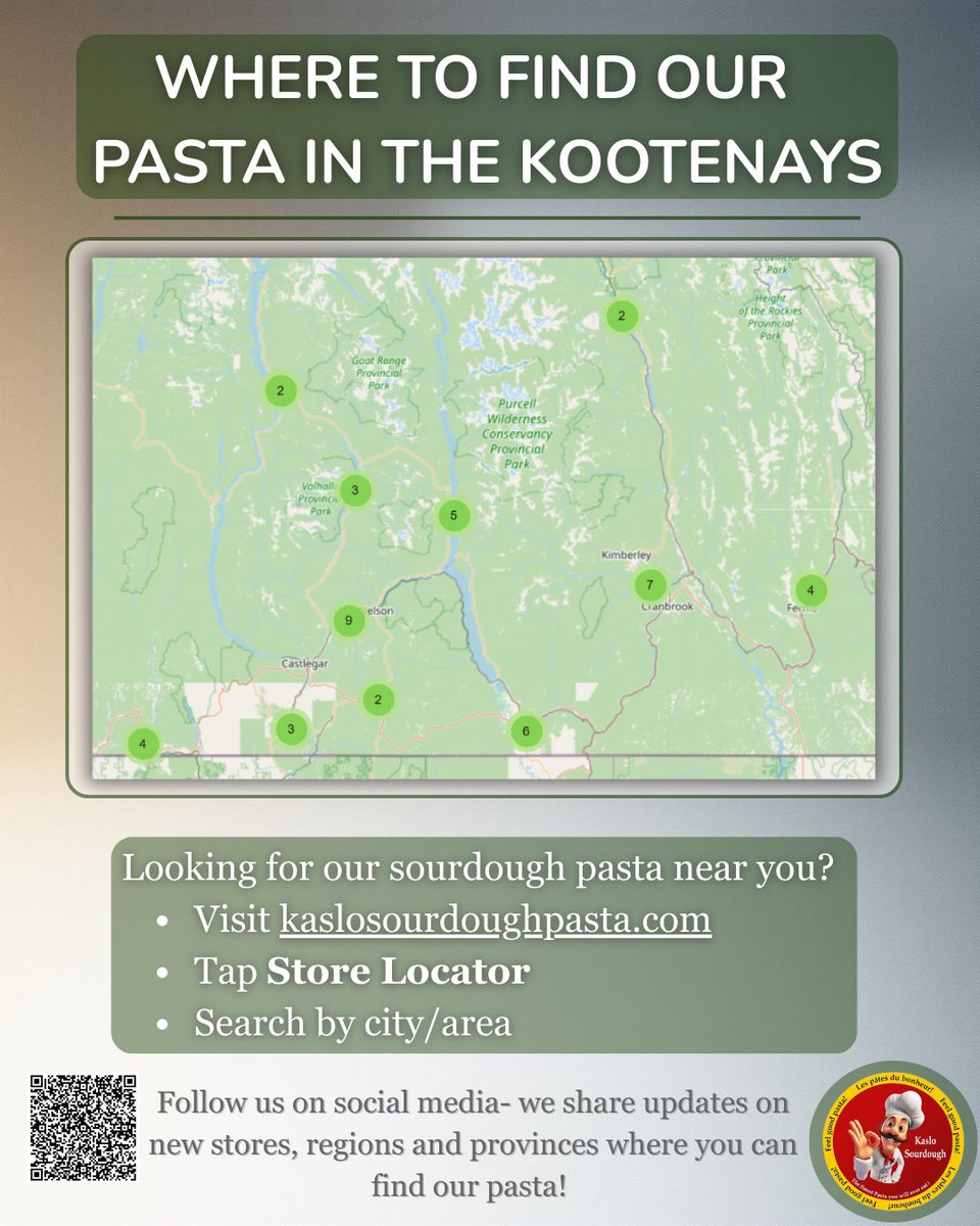 Looking for Kaslo Sourdough Pasta near you? We’re in over 300 stores across Canada! 🍝

Visit kaslosourdoughpasta.com → Store Locator. Search by city, or area to see all locations.

Not close to a store? No problem – we ship for free across Canada and the USA!
#kaslosourdough