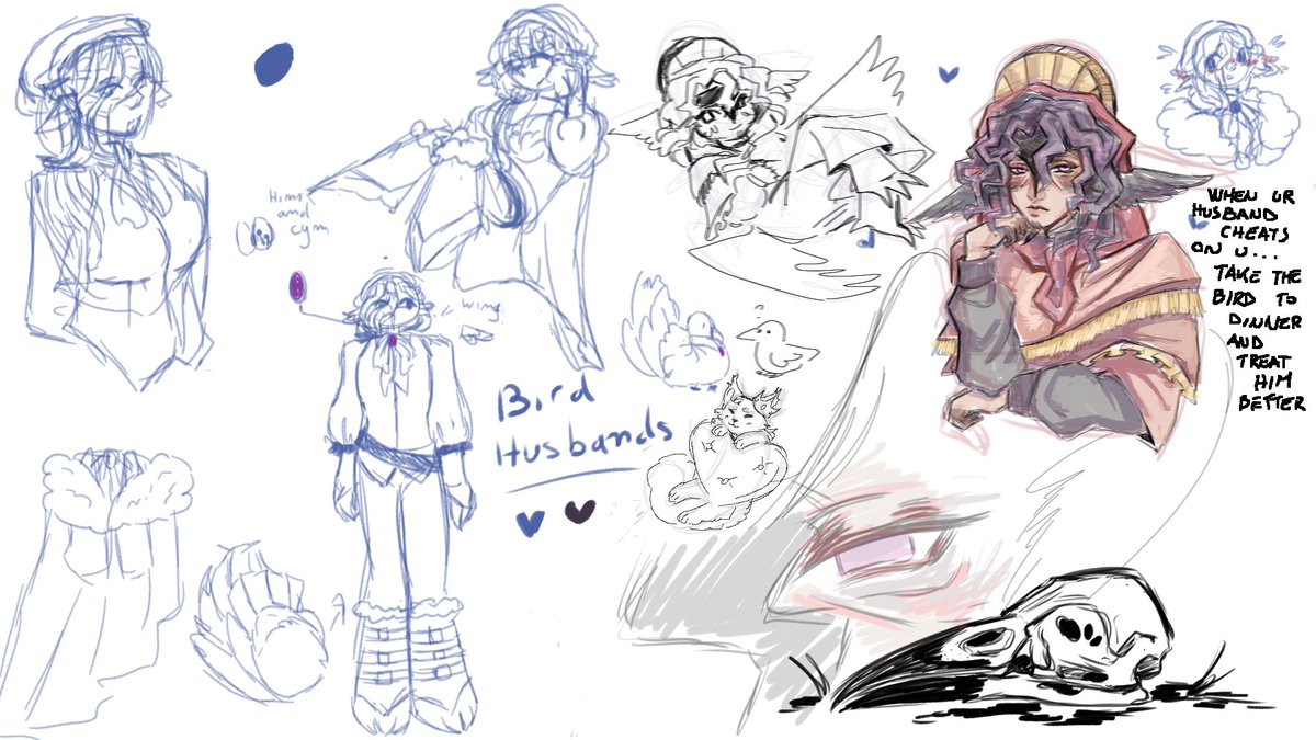 I'm just trying to find a good design for turkey and then <a href="/LeftEyebag/">Evil Genderfluid Princezam</a> is dropping bangers <3
Full page of the magma we did yesterday

#crowkey #birdhusbands #afreakinturkey #outlyingcrow