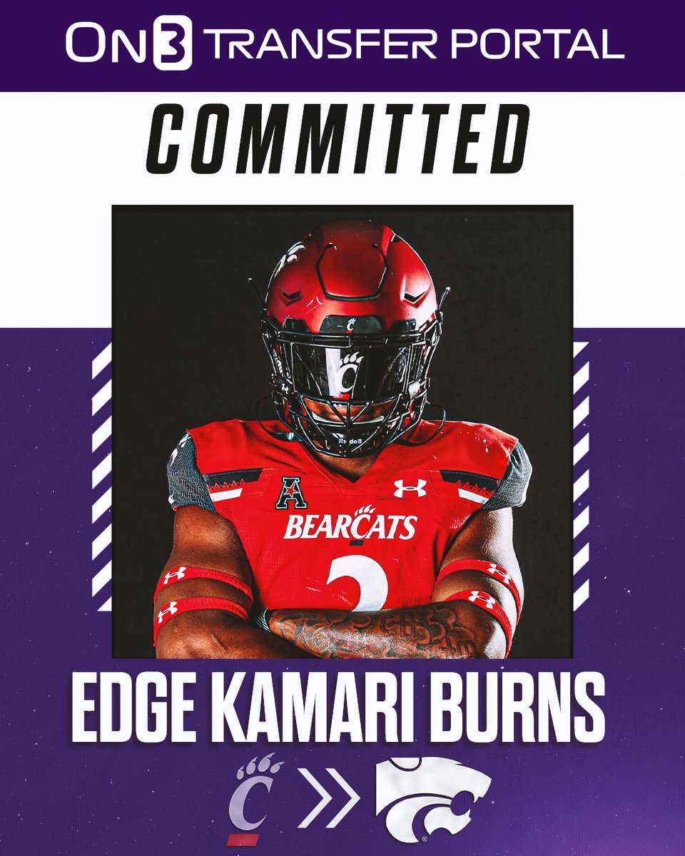 BREAKING: Cincinnati transfer EDGE Kamari Burns has signed with Kansas State, <a href="/PeteNakos/">Pete Nakos</a> reports 😼

on3.com/transfer-porta…