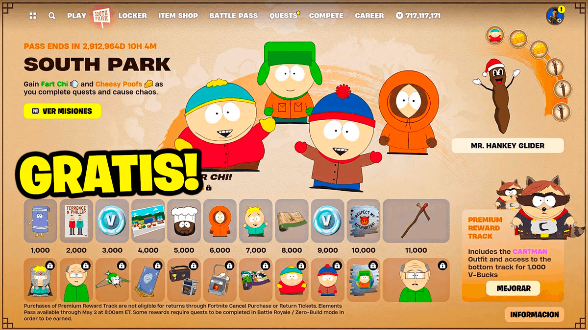 youtu.be/FAgMe3LzSC0
¡MINI PASE GRATIS para TODOS en FORTNITE 2026! 🎁💥 (SKINS REVELADAS SOUTH PARK)

NUEVO VIDEO⚠️
Vayan a Apoyarlo! No olvides darle ME GUSTA 💙 y ACTIVAR LA CAMPANITA🔔
⚠️Código POSSOXD en la tienda de FORTNITE