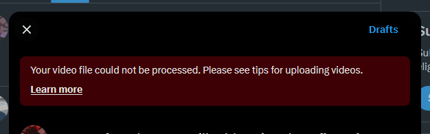 Apparently Twitter does not support AV1 video ._.
