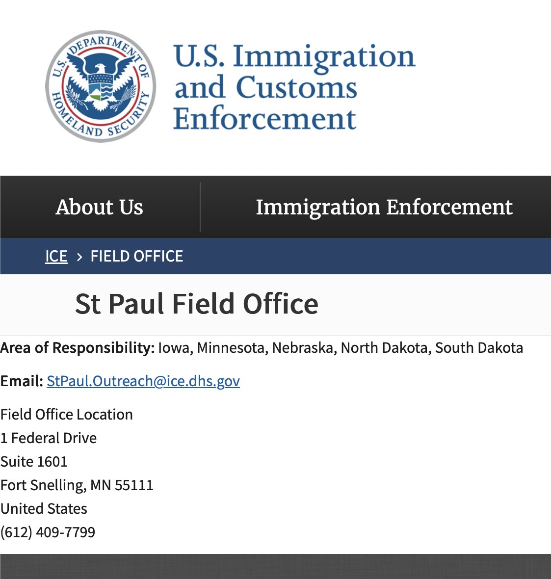 extra_beef_'s tweet image. I wonder if people know that ICE's field office in Mpls is located at 1 Federal Drive in Fort Snelling.