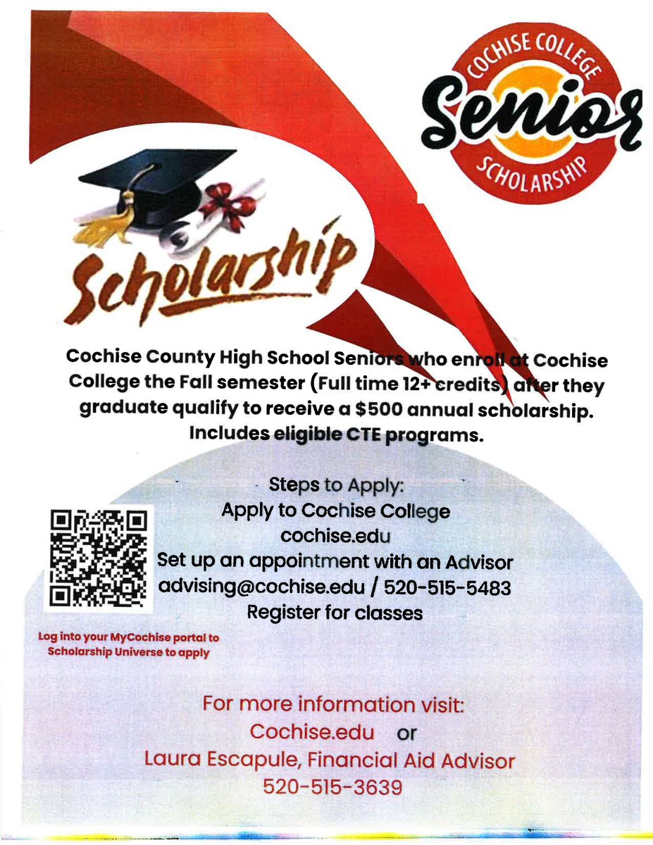 AidCochise's tweet photo. Full Time 12 or more credits required every semester. https://t.co/EpGVexTVGC