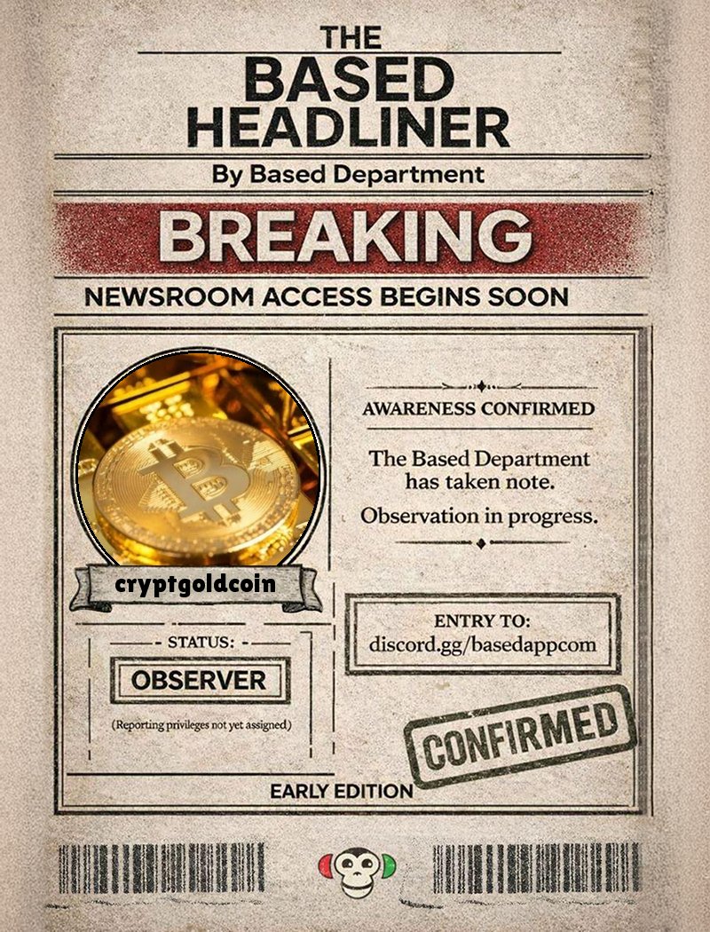 Cryptgoldcoin's tweet image. BREAKING: my Based Headliner has been issued!

i’ve made my mark, and I’m now officially early to the Perpetual Opinion Markets era.

claim yours in discord if you want to be early like me → discord.gg/Basedappcom