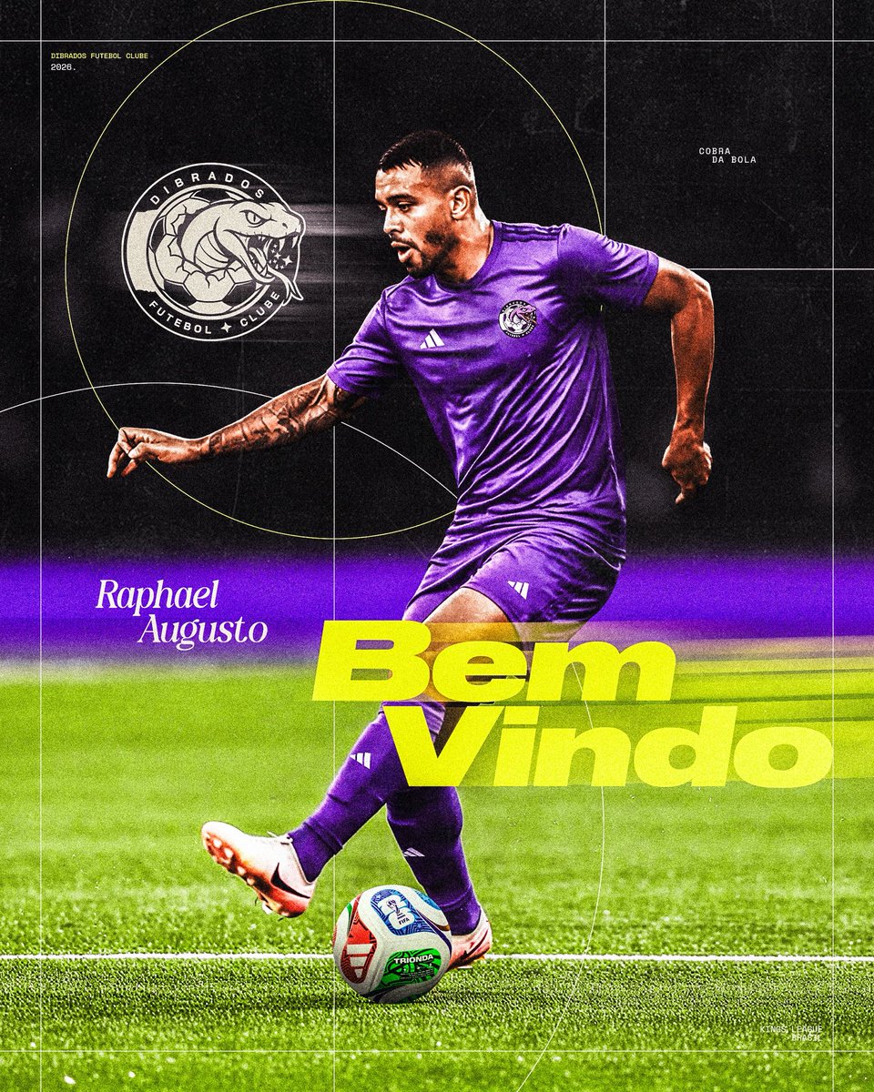 É OFICIAL. O Dibrados FC tem seu primeiro Wildcard. 🐍⚽️🟣

O Raphael Augusto é o novo jogador do Dibrados FC.

Seja bem-vindo ao time.

#DibradosFC #KingsLeagueBR #KingsLeague