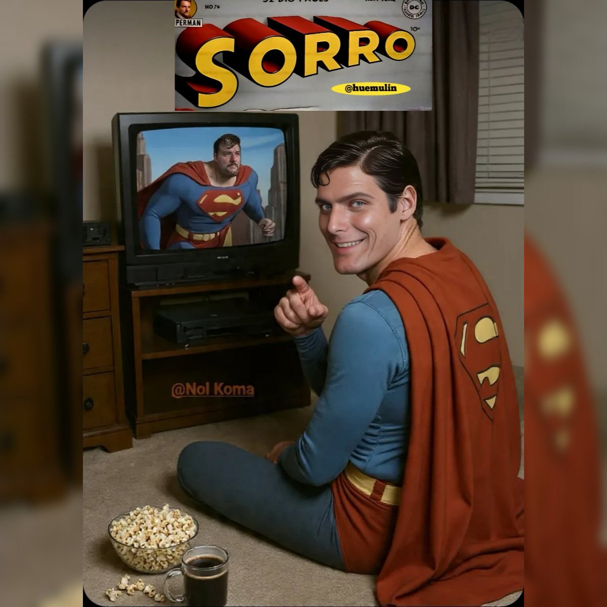 HuemulinComics's tweet photo. Looking at the Idol #sorro #superman #huemulincomics @Dateate https://t.co/Tg5Fzu7CWl