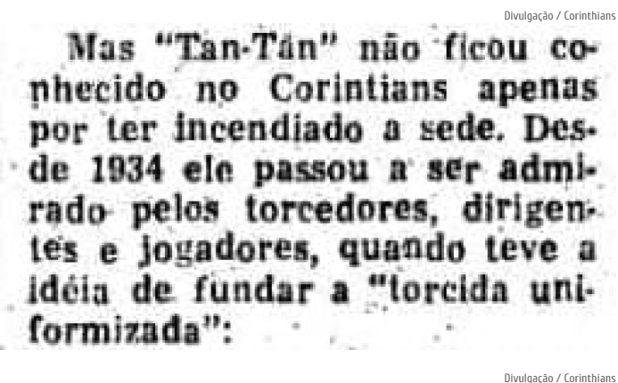 HistCorinthians's tweet photo. O pioneiro das torcidas organizadas no Brasil foi Francisco Piciocchi, o Tan Tan. Já em 1930, ele organizava caravanas da Fiel, levando mais de 15 mil Corinthianos de trem para apoiar o Timão contra Santos e Vasco.

Em 1934, Tan Tan deu um passo além: sugeriu que os torcedores bordassem “Corinthians Torcida” em suas camisas.  Não era uma torcida registrada, mas sim um movimento espontâneo, que abriu caminho para todas as organizadas do país.

Um momento marcante desse movimento aconteceu em 1940, na inauguração do Pacaembu. Mais de 800 corinthianos compareceram com as camisas bordadas, eternizando um capítulo histórico da Fiel.
