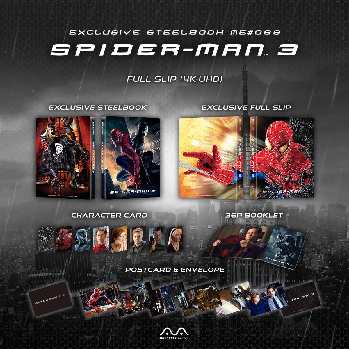 cosmic_marvel's tweet image. ‘SPIDER-MAN 3’ is getting new 4K UHD Steelbooks on March 28.

(via bluraylife.com/products/spide…)