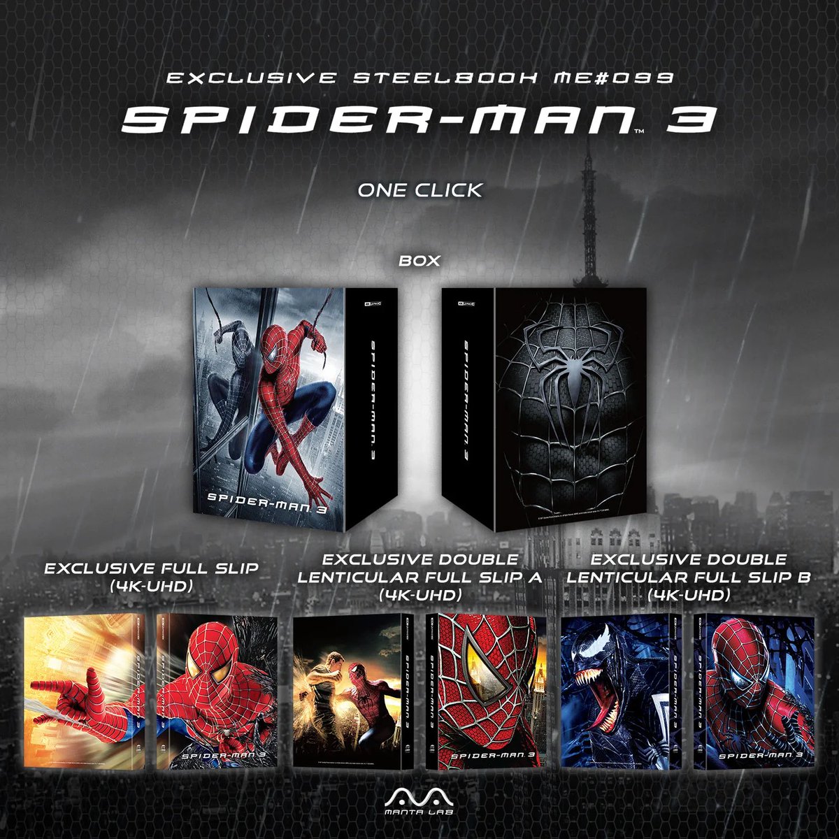 cosmic_marvel's tweet image. ‘SPIDER-MAN 3’ is getting new 4K UHD Steelbooks on March 28.

(via bluraylife.com/products/spide…)