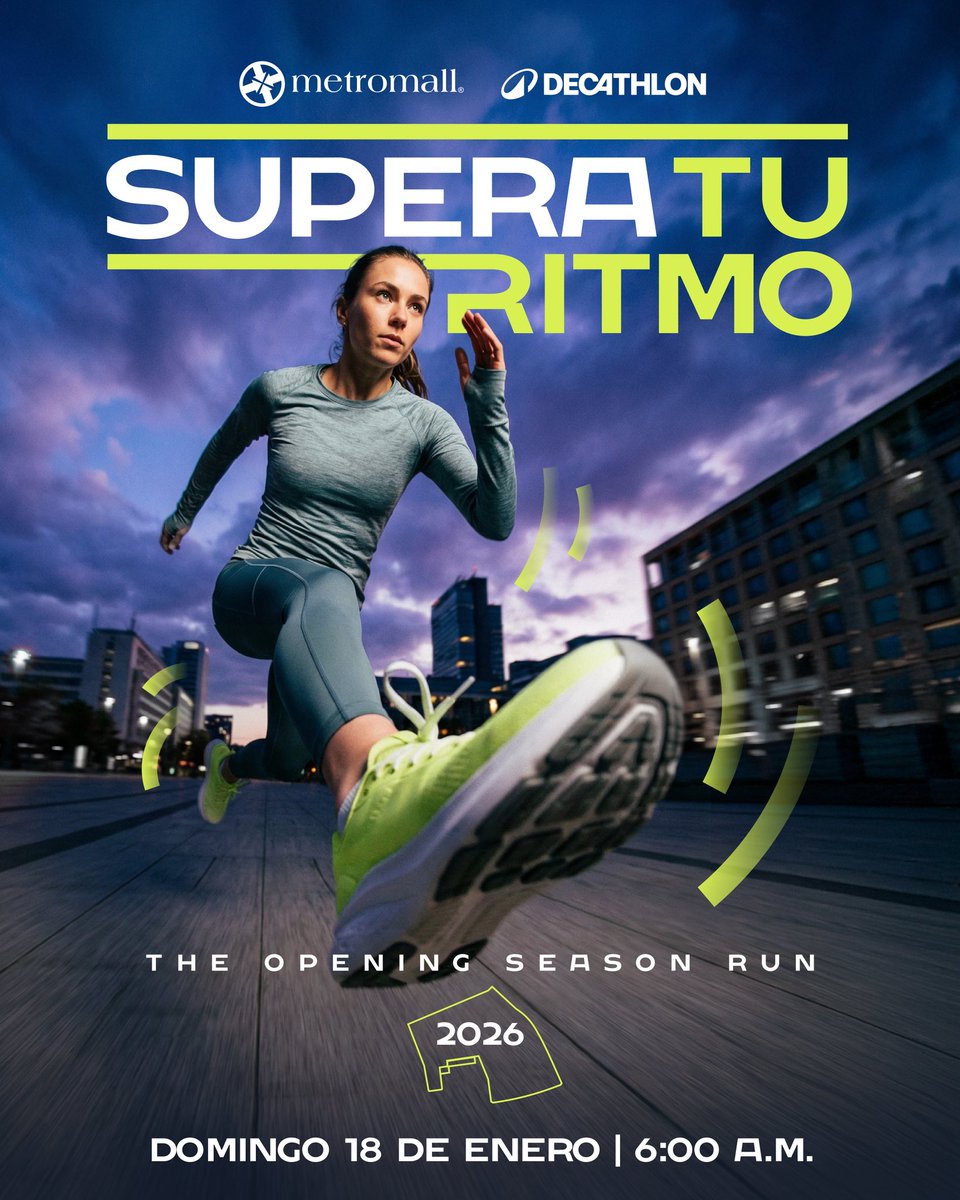 La carrera que estabas esperando este 2026 🏃🏻‍♂️🔥
Metromall te invita a vivir The Opening Season Run.

📅 Domingo 18 de enero
⏰ 6:00 a.m.

🏃‍♂️ 5KM adultos
🏃‍♀️ 1KM niños

Empieza el 2026 cuidando tu salud.
Inscripciones ya abiertas.

panamarunners.com/registro/onlin…