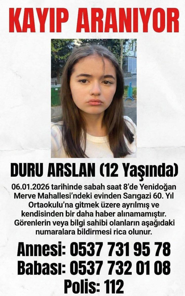 12 yaşındaki Duru Arslan #kayıp #duruaslan #acil