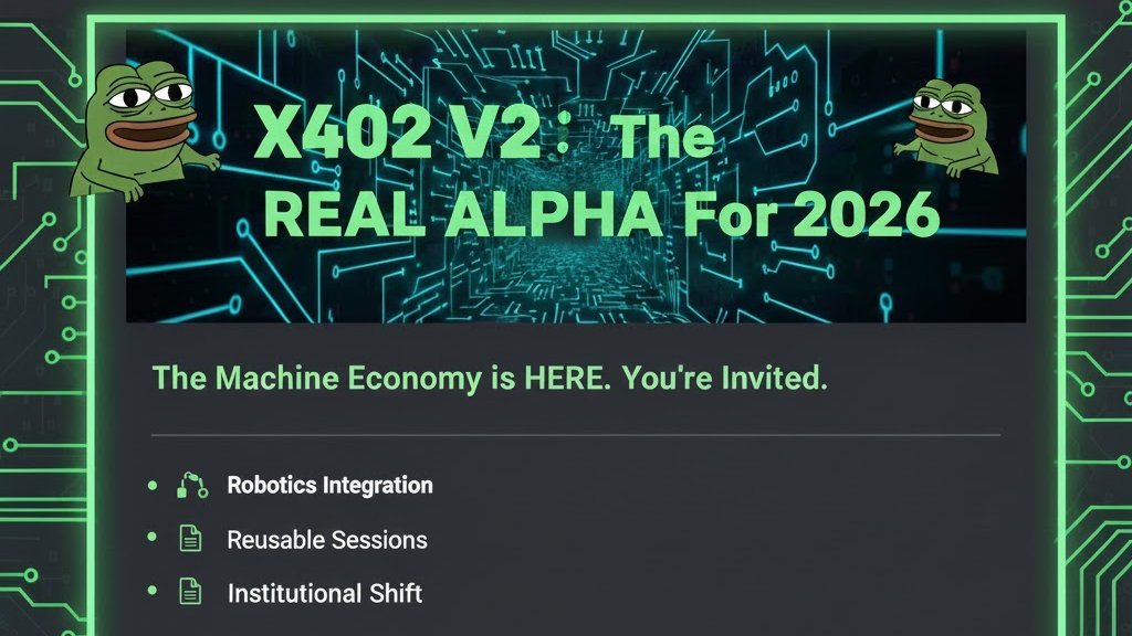 2026 is the year we stop talking about 'potential' and start talking about $600M+ in volume. 📊

The x402 V2 upgrade has fundamentally flipped the script. 

The Real Alpha for 2026:

🤖Robotics Integration: Agents are no longer just digital; they’re controlling physical hardware