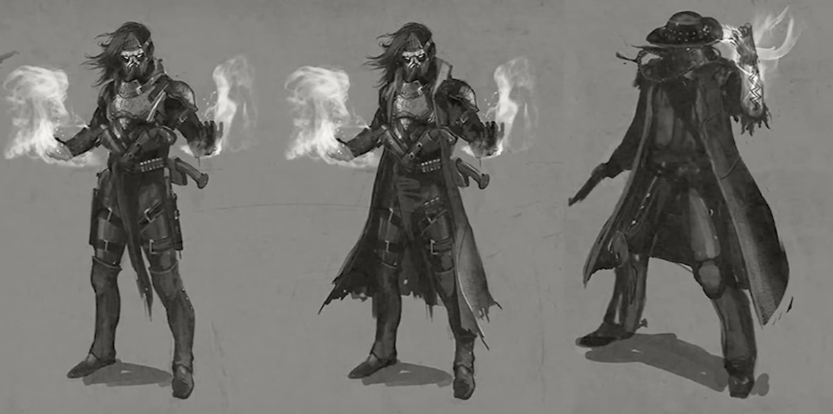 Elpistolero_EB's tweet image. Whenever I look at MKX Erron Black concept art , I feel depressed and disappointed by how deadly and powerful he would be if he possessed sand powers in addition to his gunslinging skills. The situation would be completely different if the sand bending cowboy concept was adopted