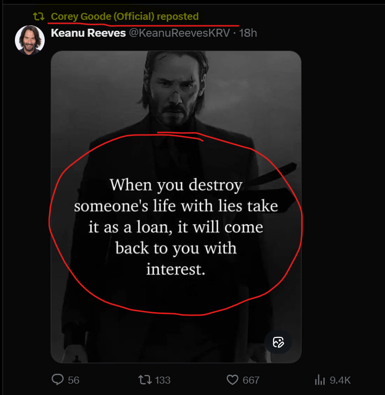 Look at this maroon 😒

When we oppose a liar and hold them accountable to the facts, it  is payback for everyone they tried to destroy with their lies.

Corey will  be paying the interest on a growing  pile of debt and judgements for a long time.