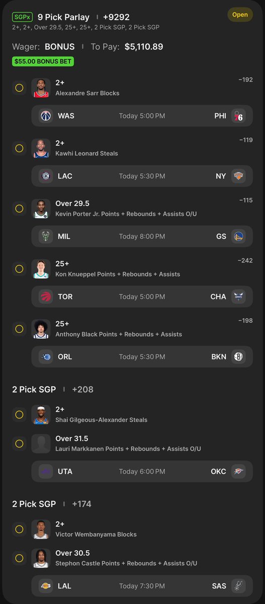 AnthoApes's tweet photo. NBA Lotto🔮

#NBA #bets #slips #parlays #DraftKings https://t.co/IP4dPxJQ7B