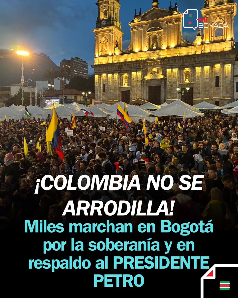miboyaca_co's tweet photo. La Plaza de Bolívar fue testigo de un momento histórico: Miles de colombianos dijeron NO a las presiones externas y SÍ a la defensa de nuestra soberanía. https://t.co/uqQqbLh5RP