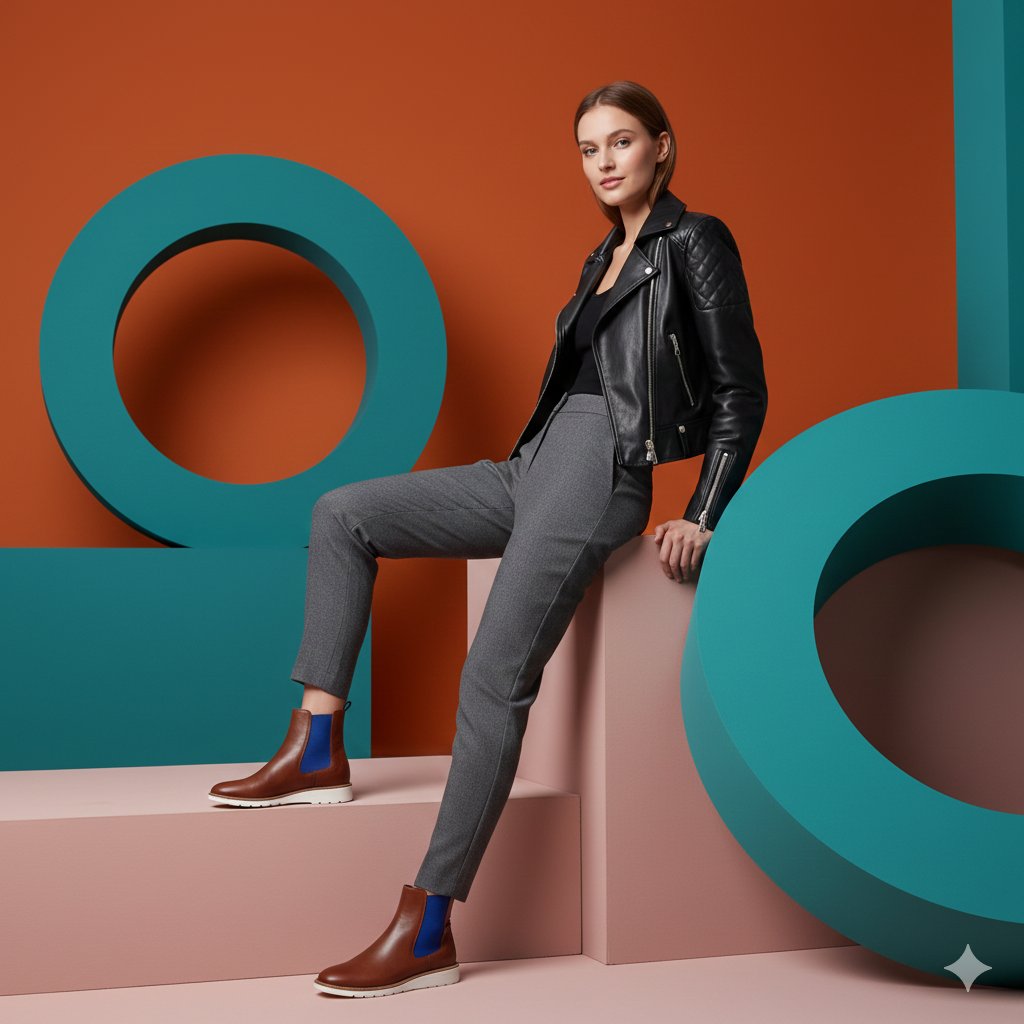 This AI image generation style focuses on creating a high-fashion editorial image that emphasizes feminine strength and elegance, using modern luxury aesthetics and hyper-realistic textures.