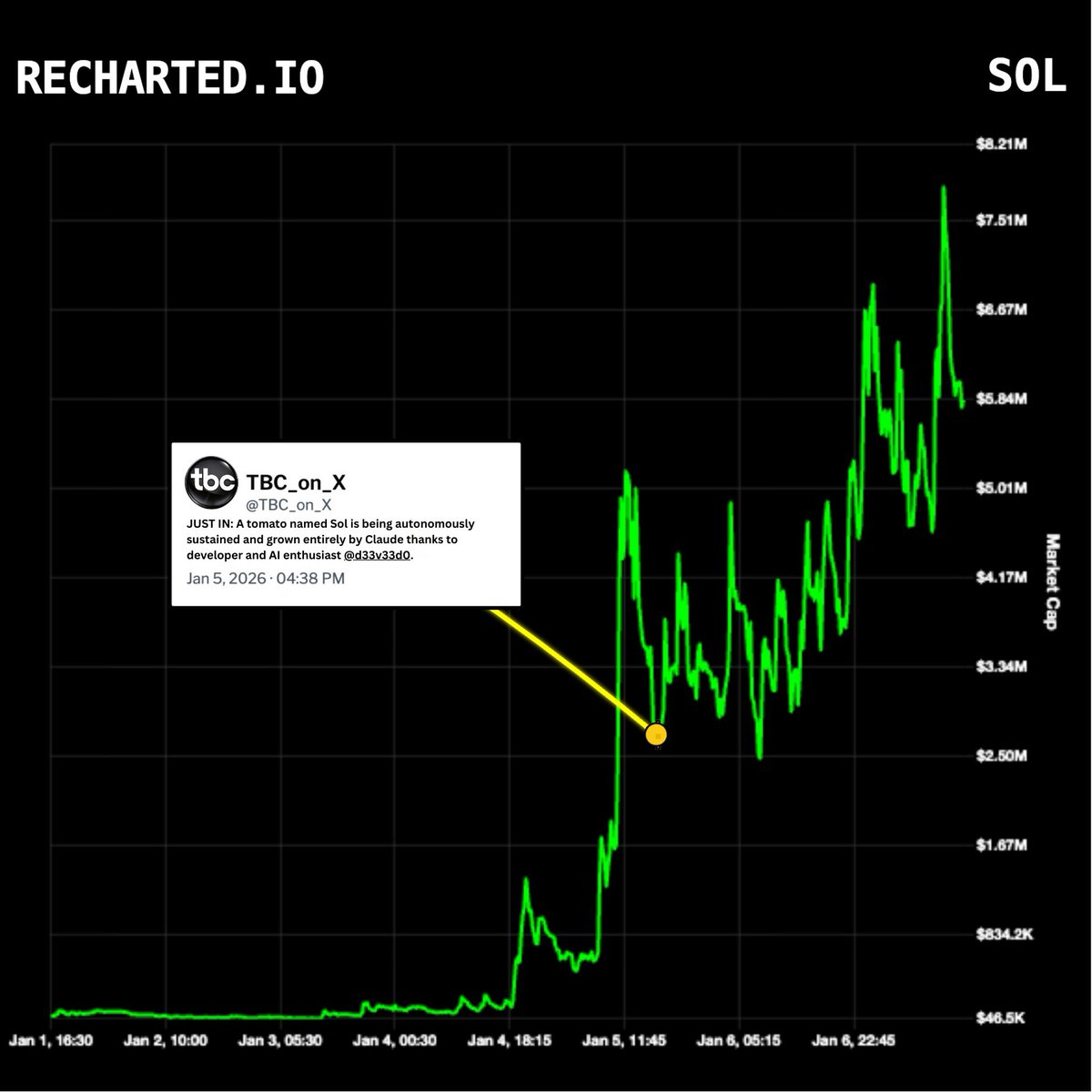 The Sol Trophy Tomato has only scratched the surface of its potential  exposure, yet it is already breaking barriers across both crypto and the AI  communities. As the plant continues to thrive,