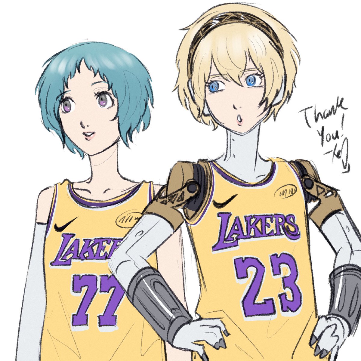 Xeeoh's tweet image. fuuka doncic and lebron aigis
