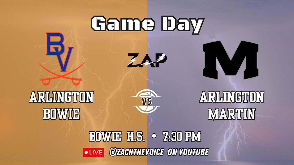 🚨🚨 Announcement 🚨🚨

ZAP is excited to debut its first Basketball game on the network!
As a trial run, we will broadcast six Bowie boys hoops home games this year to test all logistics for future seasons. Hope to see you in the chat Friday! <a href="/BowieHoops/">Bowie Vols Basketball</a>

youtube.com/@zachthevoice