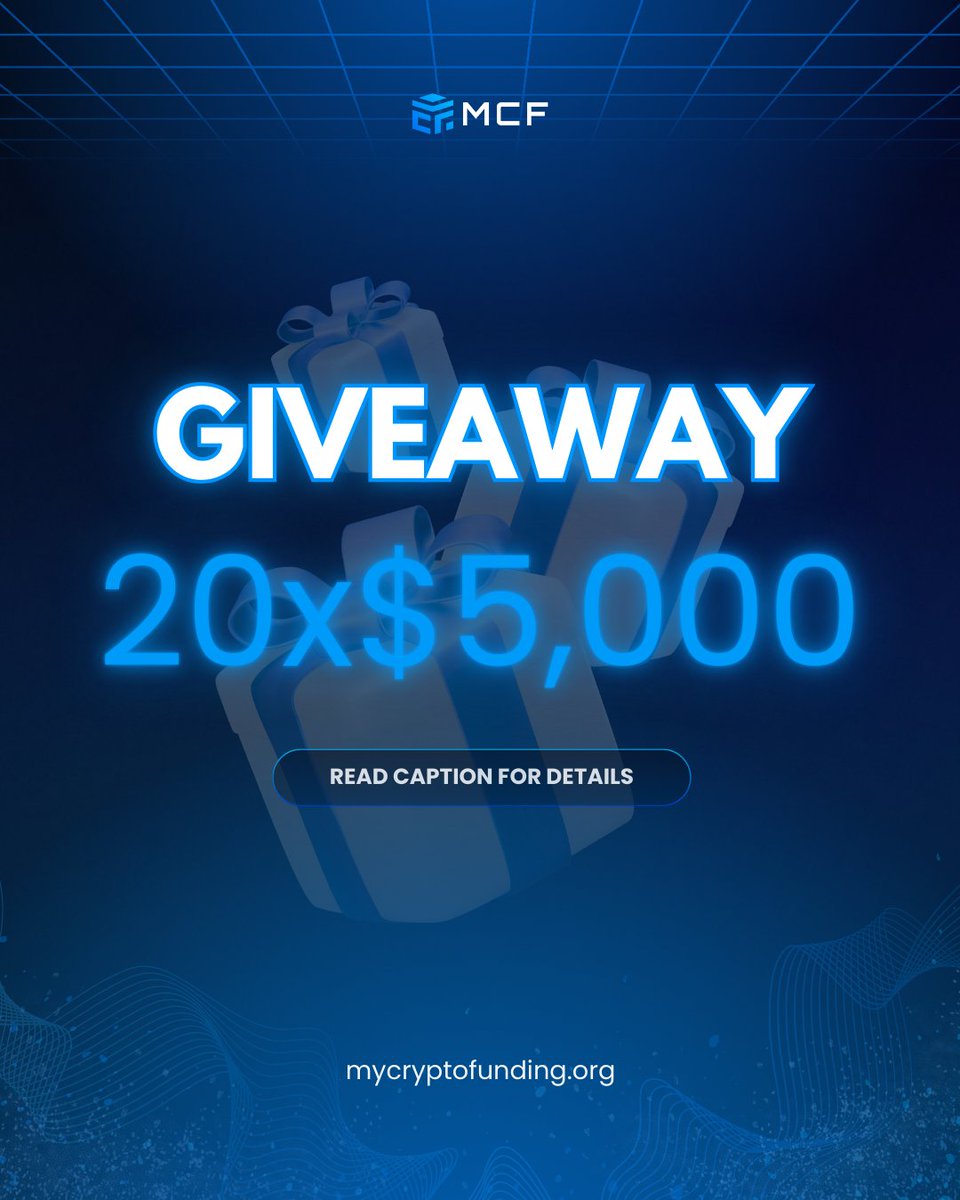 🎉 GIVEAWAY: 20 × $5K 💰🔥

To enter 👇
1️⃣ Follow @mycryptofunding
2️⃣ Repost + tag 3 friends
3️⃣ Fill out this questionnaire (mycryptofunding.hosted-form.com/h/57v1vk9xJ) 👀

Good luck, traders! 🍀📈