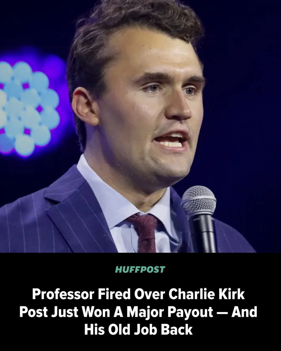 Fly_Sistah's tweet image. Darren Michael, a theater professor at Austin Peay State University in Tennessee who was fired in September for his “insensitive” social media post after Charlie Kirk’s assassination is back on the job and will receive a $500,000 settlement. He posted Kirk's own words.
