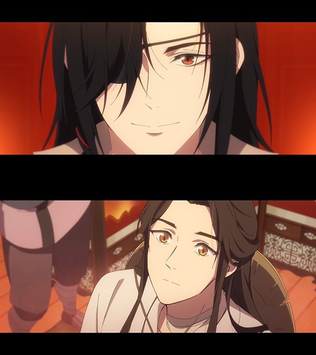 Crunchyroll's tweet image. Not arguing with someone with big brown eyes. Whatever you say ☺️ (via Heaven Official's Blessing Season 2)